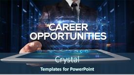  Presentation with tablet - Amazing PPT layouts having young-business-person-working backdrop and a ocean colored foreground