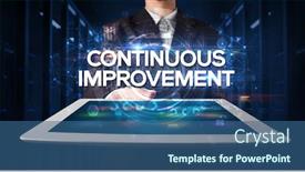  Presentation with continuous - Beautiful theme featuring young-business-person-working backdrop and a ocean colored foreground