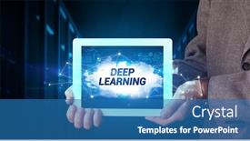  Presentation with deep - Colorful slides enhanced with young-business-person-working backdrop and a teal colored foreground