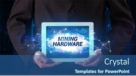  Presentation with mining - PPT theme enhanced with young-business-person-working background and a ocean colored foreground