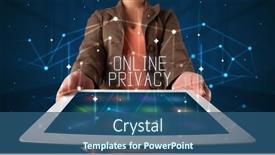  Presentation with privacy - Slide deck enhanced with young-business-person-working background and a ocean colored foreground