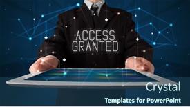  Presentation with access - Audience pleasing PPT layouts consisting of young-business-person-working backdrop and a ocean colored foreground