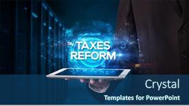  Presentation with reform - Audience pleasing PPT theme consisting of young-business-person-working backdrop and a ocean colored foreground