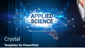  Presentation with tablet - Theme with young-business-person-working background and a ocean colored foreground