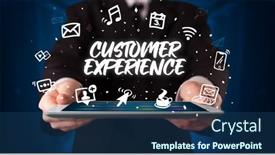  Presentation with business experience - PPT theme consisting of young-business-person-working background and a ocean colored foreground