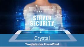  Presentation with server - Colorful slide set enhanced with young-business-person-working backdrop and a teal colored foreground