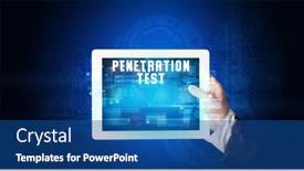  Presentation with test - Amazing slide set having young-business-person-working backdrop and a ocean colored foreground