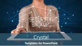  Presentation with backup - PPT layouts enhanced with young-business-person-working background and a ocean colored foreground