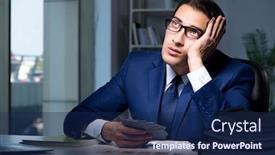  Presentation with business cards - Beautiful slides featuring young business playing cards late in office backdrop and a navy blue colored foreground