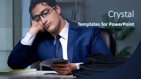  Presentation with business cards - Slide deck enhanced with young business playing cards late background and a ocean colored foreground