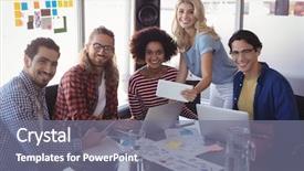  Presentation with team working together - Audience pleasing PPT layouts consisting of trabajo en equipo - portrait of young business team backdrop and a gray colored foreground