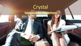  Presentation with team working together - Slide deck with young business team working together in the car background and a tawny brown colored foreground