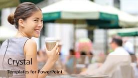  Presentation with cold brew coffee - Colorful presentation theme enhanced with beautiful christmas gifts under tree new year gift decorated backdrop and a coral colored foreground