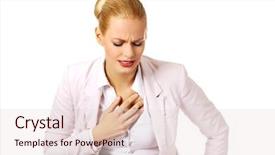  Presentation with heart disease - Colorful slide set enhanced with young business woman having heart backdrop and a lemonade colored foreground