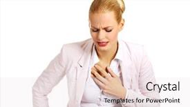  Presentation with heart disease - Presentation theme consisting of young business woman having heart background and a lemonade colored foreground