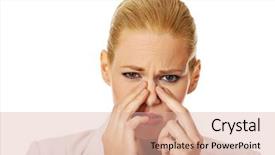  Presentation with pain - Beautiful theme featuring young business woman with sinus backdrop and a  colored foreground