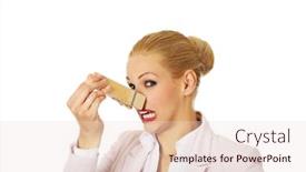  Presentation with nose - Amazing theme having business woman with huge clothespin backdrop and a lemonade colored foreground