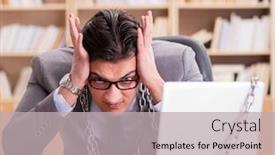  Presentation with online gambling - PPT layouts enhanced with young-businessman-addicted-to-online background and a light gray colored foreground