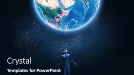  Presentation with nasa - Beautiful slides featuring young-businessman-and-earth-planet backdrop and a navy blue colored foreground