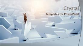  Presentation with arrows - Amazing presentation theme having young-businessman-and-lots backdrop and a cream colored foreground