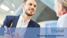  Presentation with plan do check act healthcare - Audience pleasing PPT layouts consisting of young-businessman-as-traveler backdrop and a teal colored foreground