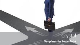  Presentation with crossroads - Colorful PPT layouts enhanced with young-businessman-at-crossroads backdrop and a gray colored foreground