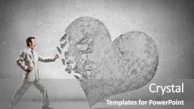  Presentation with congestive heart failure - Cool new theme with young businessman breaking stone heart backdrop and a  colored foreground
