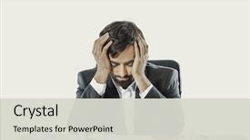  Presentation with simple idea - Presentation with young businessman can't find background and a  colored foreground