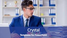  Presentation with birthday - Theme having young businessman celebrating birthday alone background and a ocean colored foreground