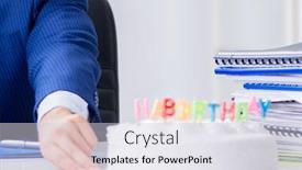  Presentation with alone - Amazing slide deck having young-businessman-celebrating-birthday-alone backdrop and a lemonade colored foreground