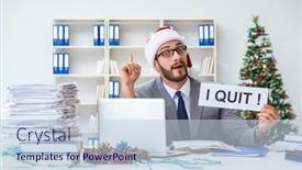  Presentation with collage of families celebrating christmas - Cool new presentation theme with young-businessman-celebrating-christmas backdrop and a lemonade colored foreground