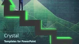  Presentation with career - Theme having young-businessman-climbing-career-ladder background and a ocean colored foreground