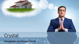  Presentation with god all things are possible - PPT theme having young businessman dreaming of better background and a light blue colored foreground