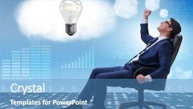  Presentation with better days - Presentation theme consisting of young businessman dreaming of better background and a teal colored foreground