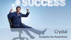  Presentation with internet of things - Cool new presentation design with young businessman dreaming of better backdrop and a light blue colored foreground