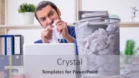  Presentation with new ideas - Audience pleasing PPT theme consisting of young-businessman-employee-rejecting-new backdrop and a light gray colored foreground