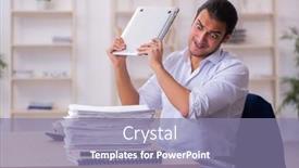  Presentation with unhappy - Colorful slide deck enhanced with young-businessman-employee-unhappy backdrop and a coral colored foreground