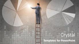  Presentation with economic - Presentation theme consisting of young-businessman-facilitating-economic-growth background and a gray colored foreground