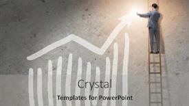  Presentation with economic - Colorful presentation design enhanced with young-businessman-facilitating-economic-growth backdrop and a light gray colored foreground