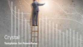  Presentation with economic - Amazing presentation design having young-businessman-facilitating-economic-growth backdrop and a gray colored foreground