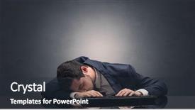  Presentation with copy space - Amazing presentation theme having young businessman fell asleep backdrop and a wine colored foreground