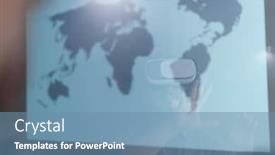  Presentation with experience - Audience pleasing PPT theme consisting of young businessman getting experience using vr-headset glasses of virtual reality at late night startup office building backdrop and a teal colored foreground