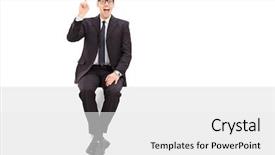  Presentation with idea - Amazing slide deck having young businessman has an idea backdrop and a white colored foreground