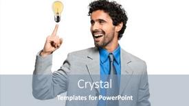  Presentation with solution - Presentation theme consisting of young-businessman-having-the-solution background and a seafoam green colored foreground