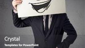  Presentation with cardboard - Slide set having cardboard with a smiley face background and a dark gray colored foreground