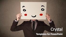  Presentation with cardboard - Presentation theme consisting of cardboard with a smiley background and a tawny brown colored foreground