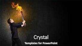  Presentation with holding hands old young - Beautiful presentation theme featuring young businessman holding burning torch backdrop and a black colored foreground