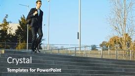  Presentation with trousers - Slides featuring young-businessman-in-black-classic background and a dark gray colored foreground