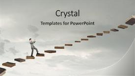  Presentation with flute - Amazing PPT theme having young businessman in black hat walking on book steps and playing flute backdrop and a light gray colored foreground