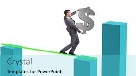  Presentation with bar - Cool new slide deck with young-businessman-in-business-concept backdrop and a cyan colored foreground